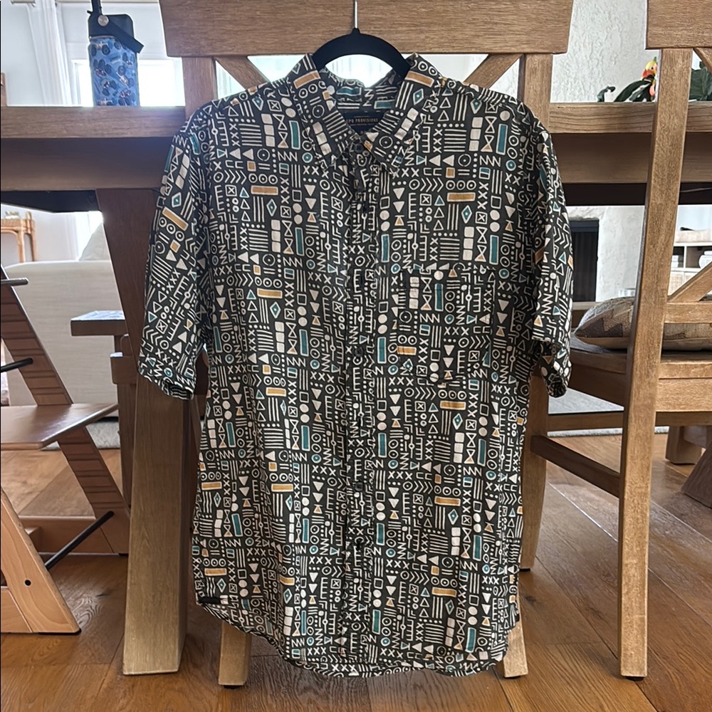 Stylish Men's Geometric Button Down Shirt